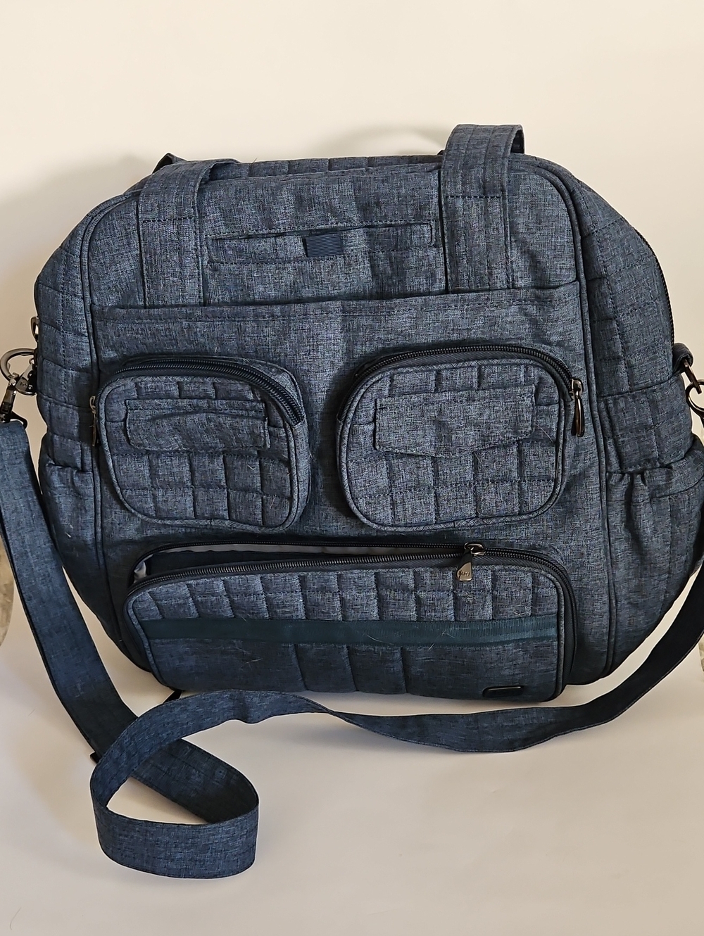 LUG Puddle Jumper 2 Overnight 11 Pocket Travel bag or Gym Brushed Heather Blue
